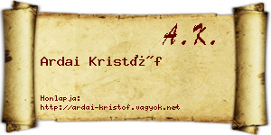 Ardai Kristóf névjegykártya