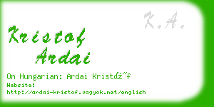 kristof ardai business card